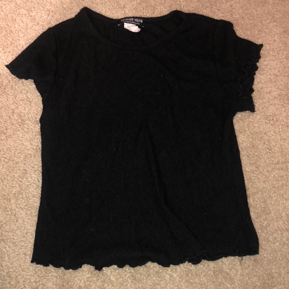 black shirt ruffled